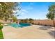 Beautiful backyard pool and patio area, perfect for relaxing and enjoying the outdoors at 215 Great Gable Dr, Las Vegas, NV 89183