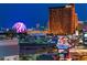 Bustling Las Vegas city skyline featuring famous hotels and attractions at dusk at 2700 Las Vegas Blvd # 1401, Las Vegas, NV 89109