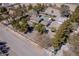 Expansive aerial view of a private estate with lush landscaping, a sparkling pool, and mature trees at 2900 Thurman Ave, Las Vegas, NV 89120