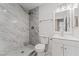 Modern bathroom with tiled shower, stylish vanity, and contemporary fixtures at 2915 Cedar Ave # 12C, Las Vegas, NV 89101