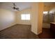 Serene main bedroom with carpet flooring, ceiling fan and an en-suite bathroom with a walk-in shower at 5200 Brookmere Dr, Las Vegas, NV 89130