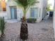 Landscaped backyard featuring decorative rock cover and privacy fencing at 5481 Railroad River Ave, Las Vegas, NV 89139