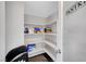 Organized pantry with white shelves, offering ample storage space for kitchen essentials at 8132 Bay Harbor Dr, Las Vegas, NV 89128