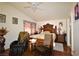 Comfortable main bedroom boasts vaulted ceiling and lots of natural light at 10417 Niagara Falls Ln, Las Vegas, NV 89144