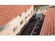 Aerial view of townhome with a community pool and a red tile roof at 3426 Dry Gulch Dr, Laughlin, NV 89029