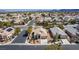 This is an aerial view of a desert home in a mature neighborhood at 8266 Lincoln Valley St, Las Vegas, NV 89123