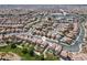 Aerial view of residential neighborhood with well-maintained homes, and proximity to nearby shopping at 2624 Courlan Dr, North Las Vegas, NV 89084