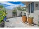 Charming courtyard featuring a gated entrance and potted plants at 3101 Margarita St, Pahrump, NV 89048
