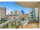 Open balcony overlooking the city buildings at 322 Karen Ave # 708, Las Vegas, NV 89109