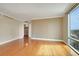 Bright, spacious bedroom with hardwood floors and a large window with a view at 322 Karen Ave # 708, Las Vegas, NV 89109