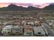 Expansive aerial view of the community, highlighting the property's location and surrounding landscape at 532 Crown Mesa Ave, Las Vegas, NV 89138
