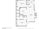 Floor plan showing the layout of the home, including the main bedroom, bathroom, and kitchen at 7950 W Flamingo Rd # 2142, Las Vegas, NV 89147