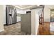 Kitchen with white cabinets, stainless steel appliances, and an island with bar seating at 7950 W Flamingo Rd # 2142, Las Vegas, NV 89147