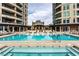 Swimming pool and sunbathing deck between high-rise towers offer an inviting retreat at 9101 Alta Dr # 307, Las Vegas, NV 89145