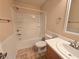This bathroom is equipped with shower, bathtub, toilet, vanity and sink at 11763 Village Arbor St, Las Vegas, NV 89183