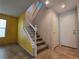 Carpeted staircase with white railing leading to the second floor at 11763 Village Arbor St, Las Vegas, NV 89183