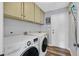 Well-equipped laundry room featuring modern appliances and ample cabinet space for storage solutions at 2875 Cooper Creek Dr, Henderson, NV 89074