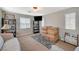 Upstairs loft with custom wood cabinet, carpet and neutral paint at 352 Sidewheeler St, Henderson, NV 89012
