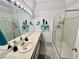 Bright bathroom featuring a double sink vanity and glass shower at 3550 Bay Sands Dr # 3089, Laughlin, NV 89029
