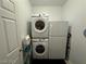 Convenient laundry room with stacked washer and dryer at 3550 Bay Sands Dr # 3089, Laughlin, NV 89029
