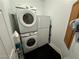 Convenient laundry room with stacked washer and dryer at 3550 Bay Sands Dr # 3089, Laughlin, NV 89029