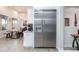 Kitchen with stainless steel Viking refrigerator and eat-in dining area at 3662 Riley Ann Ave, Las Vegas, NV 89139