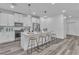 Modern kitchen features a large island with seating, stainless appliances, and modern pendant lighting at 600 N Carriage Hill Dr # 1164, Las Vegas, NV 89138
