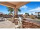 An outdoor kitchen featuring a stainless steel grill and stone accents at 78 Siddall Ave, Las Vegas, NV 89183