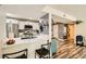 Modern kitchen with stainless appliances and breakfast bar seating at 950 Seven Hills Dr # 814, Henderson, NV 89052