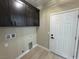 The laundry room features upper cabinets, washer/dryer hookups, and an exterior door at 1131 Lupin St, Pahrump, NV 89048