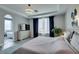 Serene main bedroom with ensuite bathroom, modern lighting and stylish decor at 11769 Via Vera Cruz Ct, Las Vegas, NV 89138
