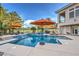 Stunning pool area with waterfall feature and golf course view at 1912 Glenview Dr, Las Vegas, NV 89134