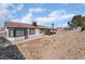 Wide view of the backyard, block wall and covered patio at 2222 Little River Ct, Las Vegas, NV 89156