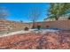 Close-up of block perimeter wall in the backyard with landscaping at 2628 Showcase Dr, Las Vegas, NV 89134