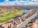 Aerial view of the home and surrounding community, adjacent to the golf course at 2872 Sumter Valley Cir, Henderson, NV 89052