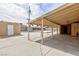 Backyard with a large covered patio and storage shed at 4213 Hayes Pl, Las Vegas, NV 89107