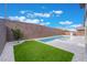 Backyard retreat featuring a luxurious pool, spa, artificial turf and tasteful landscaping at 477 Highview Ridge Ave, Las Vegas, NV 89138