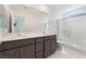 Stylish bathroom with double sink vanity, and glass-enclosed shower at 4915 Chidlaw Ave # 2, Las Vegas, NV 89115