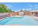Beautiful in-ground pool with adjacent storage shed, perfect for enjoying leisure time in your backyard at 5376 Hillsboro Ln, Las Vegas, NV 89120