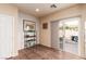 Pantry area shows tile floor and view out to an inviting pool at 5932 Lamotte Ave, Las Vegas, NV 89141