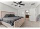 Bedroom with ceiling fan and ensuite bathroom at 6957 Antequera St, Las Vegas, NV 89149