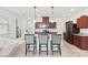 Modern kitchen featuring an island with barstool seating at 6957 Antequera St, Las Vegas, NV 89149