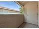 Private outdoor patio with storage closet and views of the surrounding community and landscape at 7200 Pirates Cove Rd # 2089, Las Vegas, NV 89145