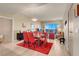 Formal dining area features contemporary decor and stunning mountain views at 8255 S Las Vegas Blvd # 1907, Las Vegas, NV 89123