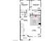 Detailed floor plan featuring the layout of the bedrooms, bathrooms, living spaces, and balcony at 883 Apatite Pl # Lot 57, Henderson, NV 89011