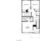 A second-floor floorplan displaying three bedrooms, two bathrooms, and stairs at 9241 Soho Sky Ct, Las Vegas, NV 89148