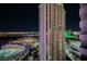 Spectacular night view from a high-rise of the city, with the golf area and city skyline at 135 Harmon Ave # 3220, Las Vegas, NV 89109