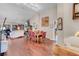 Spacious living room with hardwood floors, fireplace and access to other rooms in the home at 2508 Palmridge Dr, Las Vegas, NV 89134