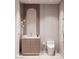 Modern powder room featuring stylish vanity, elegant mirror, and sleek fixtures for a luxurious feel at 3 Climbing Canyon Dr, Henderson, NV 89052