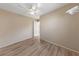 Bedroom featuring a ceiling fan and wood-look flooring at 9917 Arbuckle Dr, Las Vegas, NV 89134